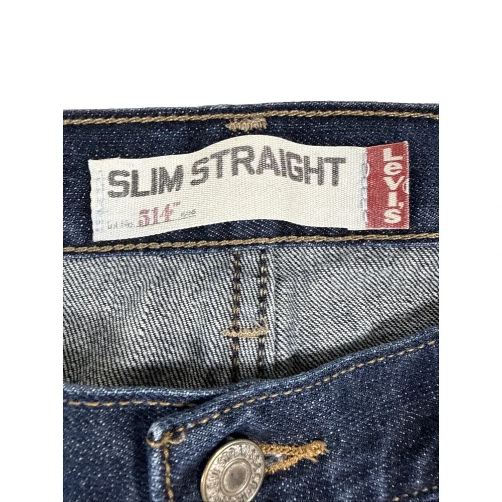Levi's 514 Jeans Men's 40X30 Slim Straight Blue Denim Dark Wash 100% Cotton